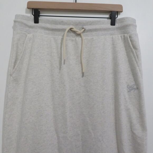 GAP Womens Sz L Light Heather Gray Knit Drawstring Midi Skirt Lounge Skirt - Picture 3 of 5
